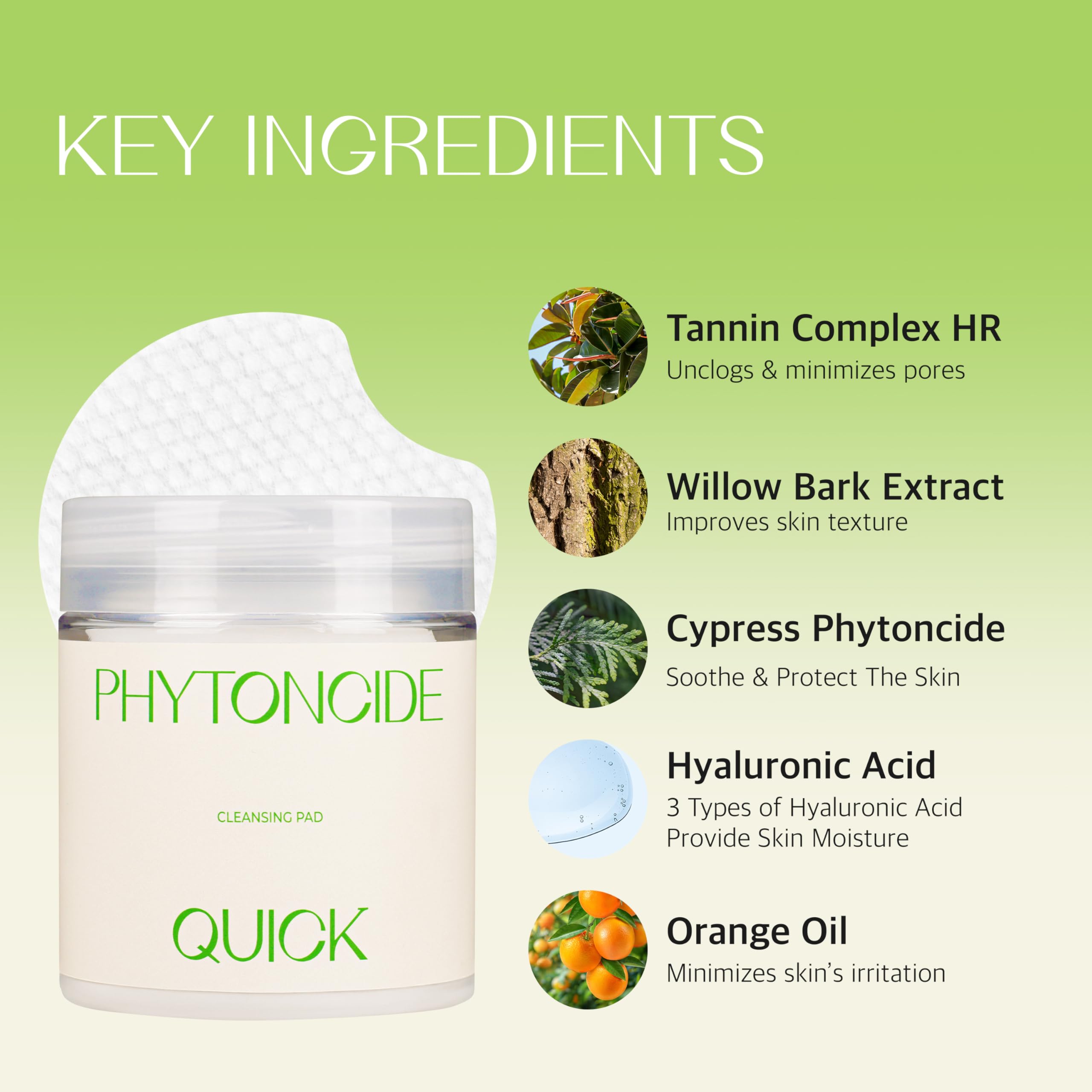 KLAVUU Phytoncide Quick Cleansing Pad makeup removal action leaves skin refreshed after cleansing