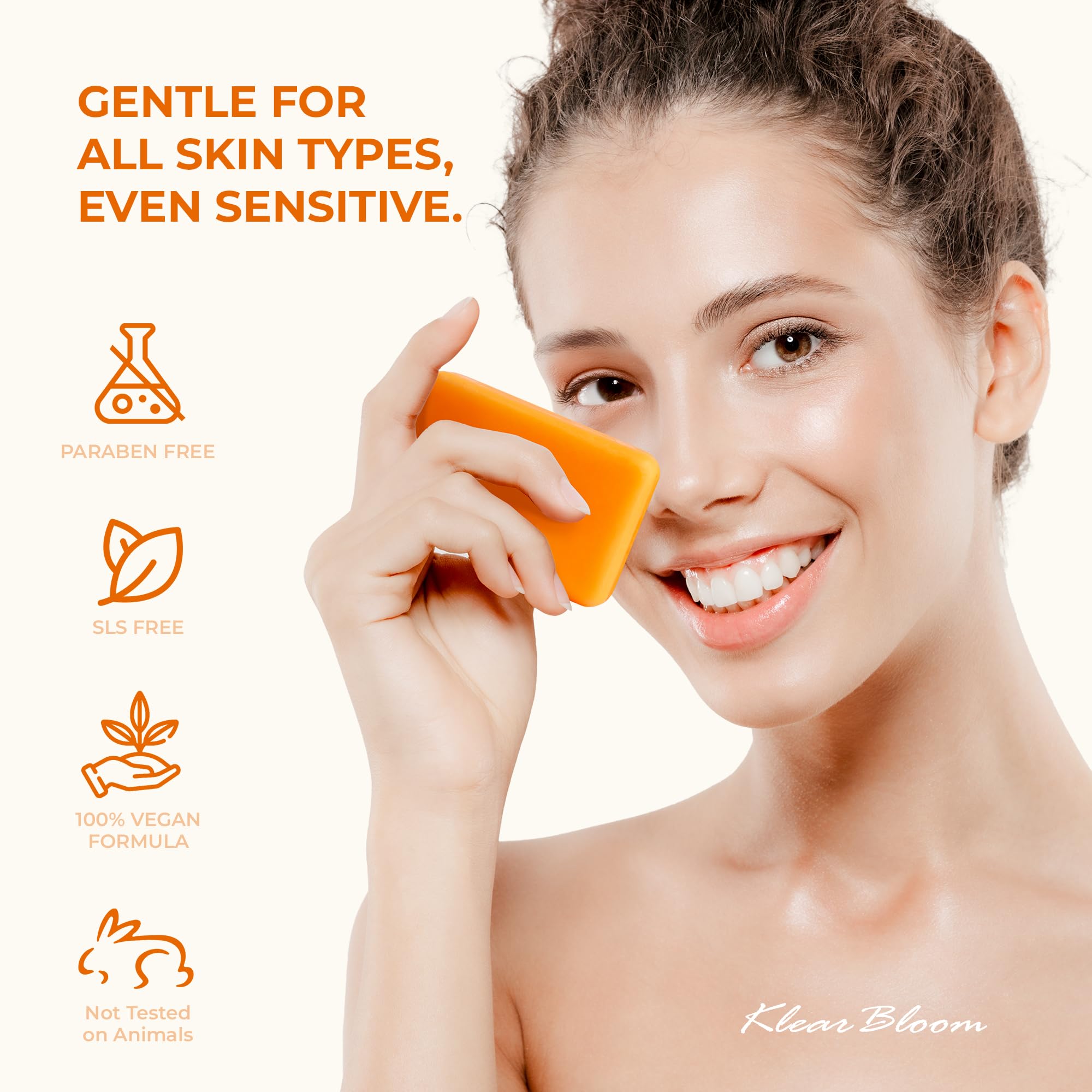 KlearBloom soap lathering on hands for gentle daily cleansing