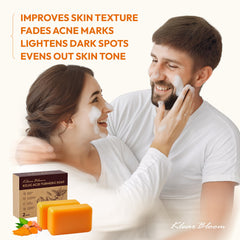 KlearBloom turmeric kojic acid soap surface close-up, revives dull skin