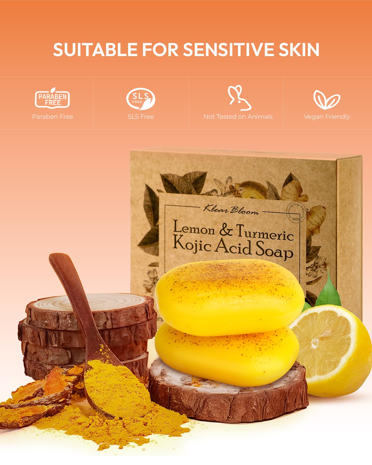 Packaging image showing vegan and cruelty-free branding for KlearBloom.