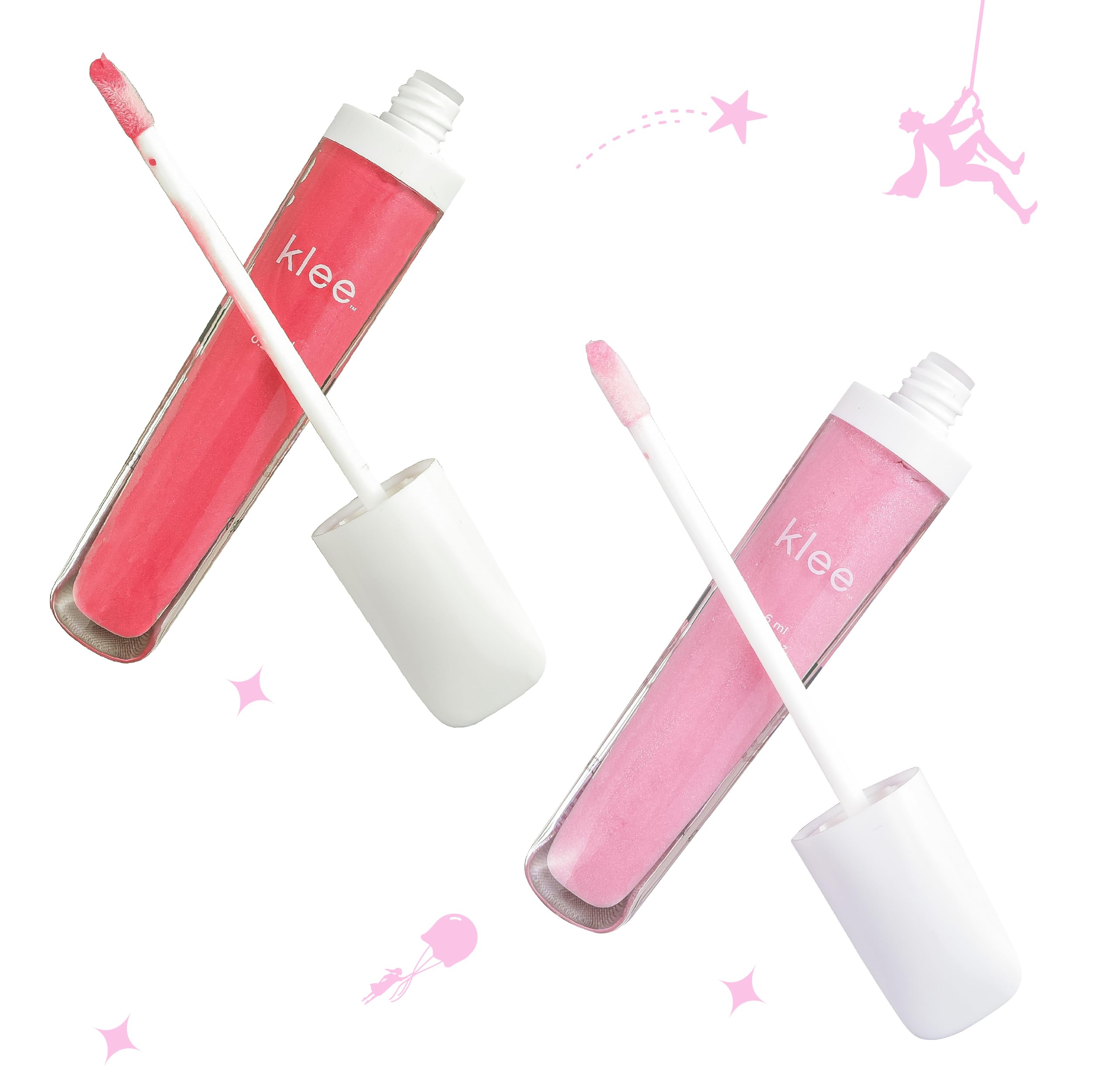 Klee Naturals LunaStar Tahoe Interlude gloss on lips with moisture and shine