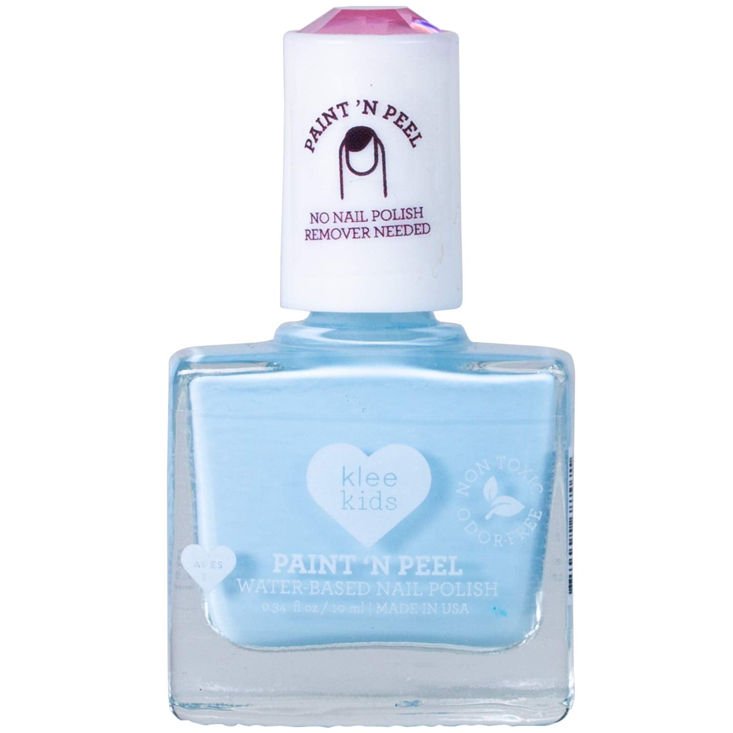 Klee Naturals Starry Sky Kiss peelable polish in action, easy removal.