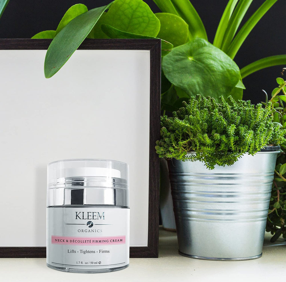 Kleem Organics massage-friendly cream texture ideal for neck and chest care.