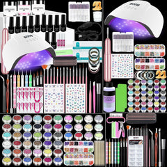 Klemon acrylic nail kit with UV lamp for at-home manicures