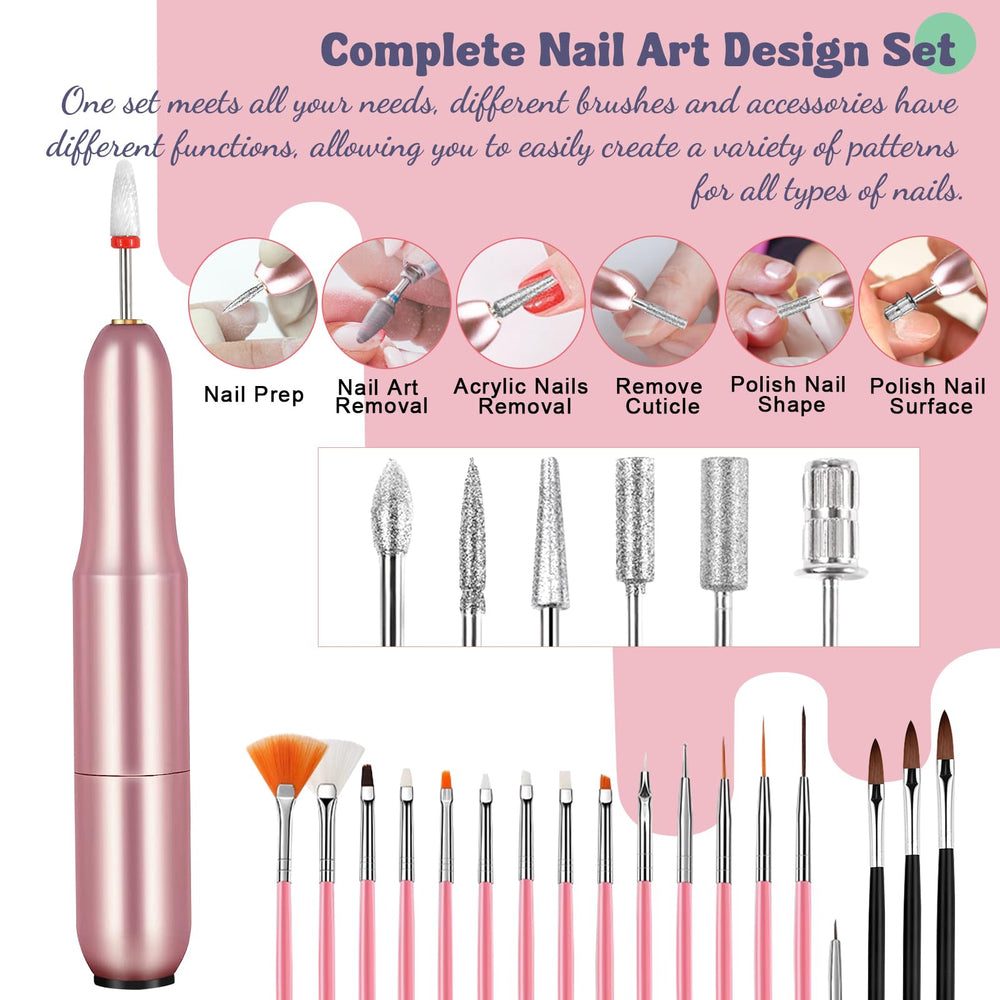 Klemon sculpting powder set in 12 colors for versatile nail shapes
