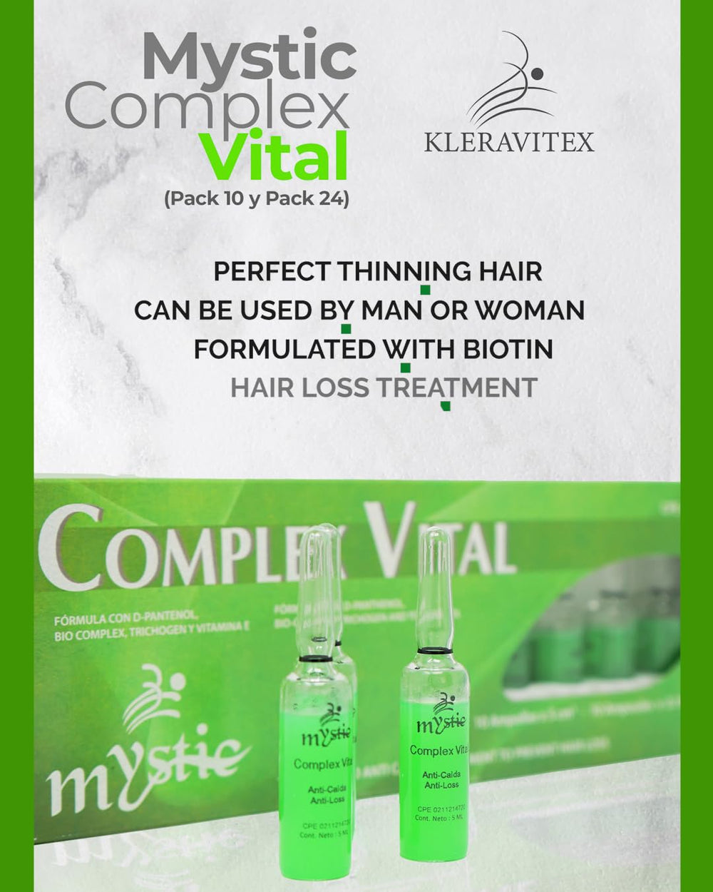 Kleravitex Mystic Vital Ampoules being applied to scalp for nourishment.