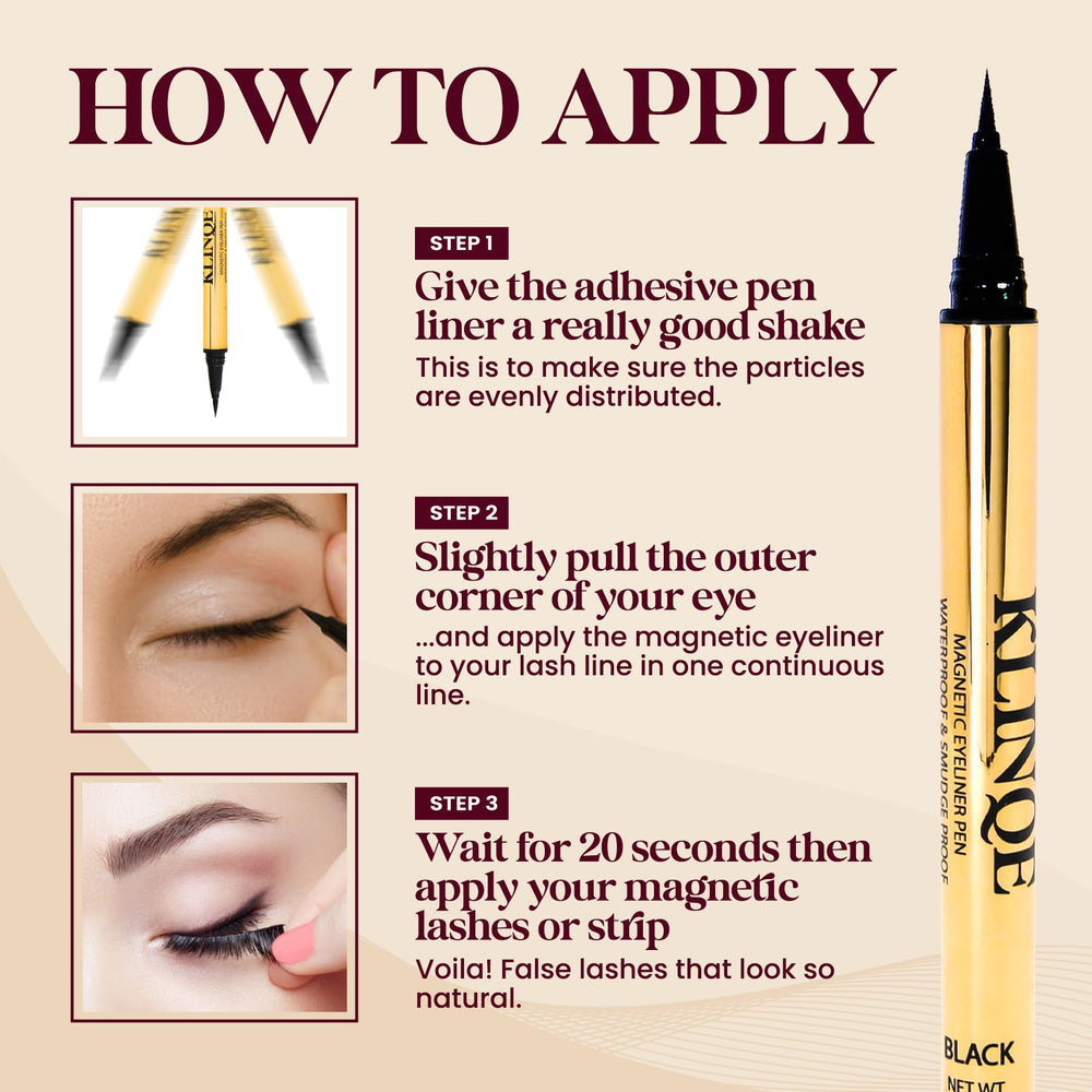 KLINQE All-in-one eye liner adhesive for quick daily looks.