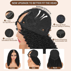 Kloiynj Glueless V Part wig offering natural hairline and no leave-out.