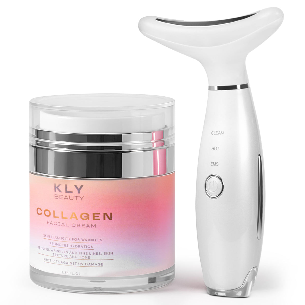 KLY Beauty 7-in-1 massager front view showing facial contouring potential