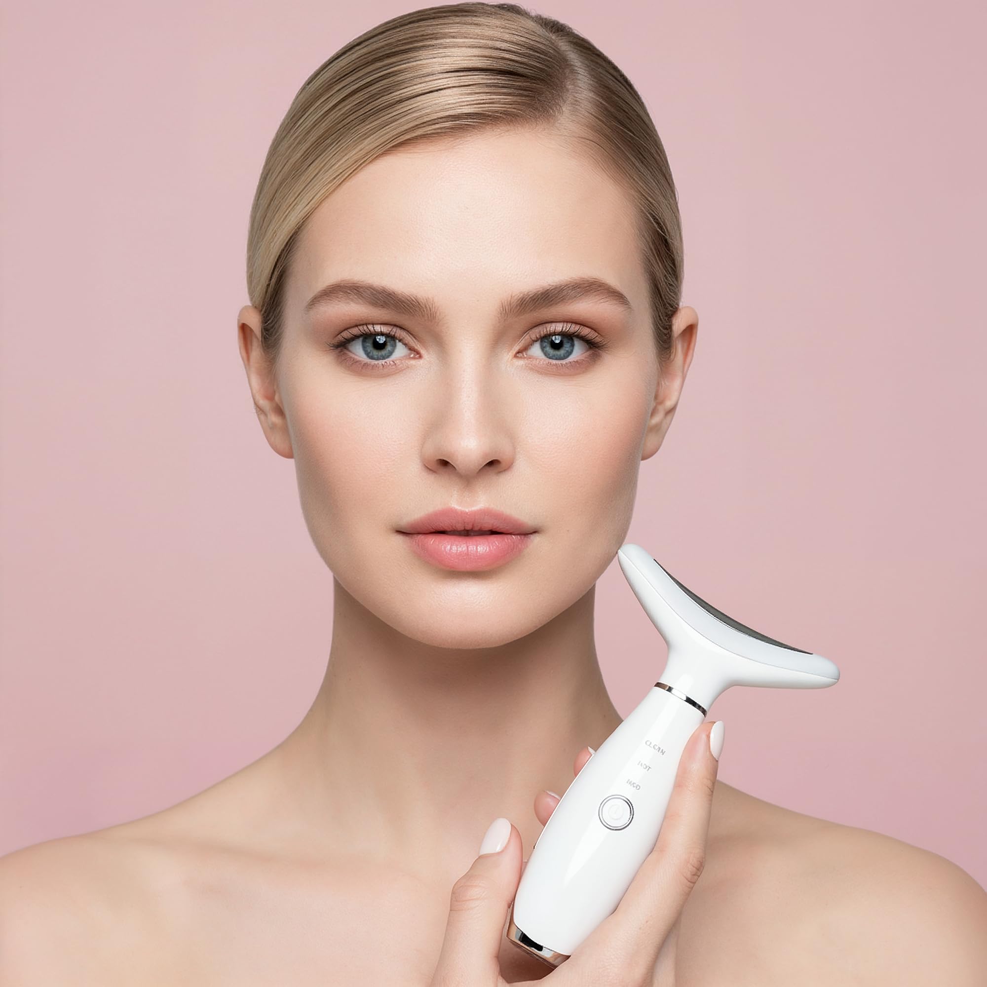 Routine setup with device ready for skincare session