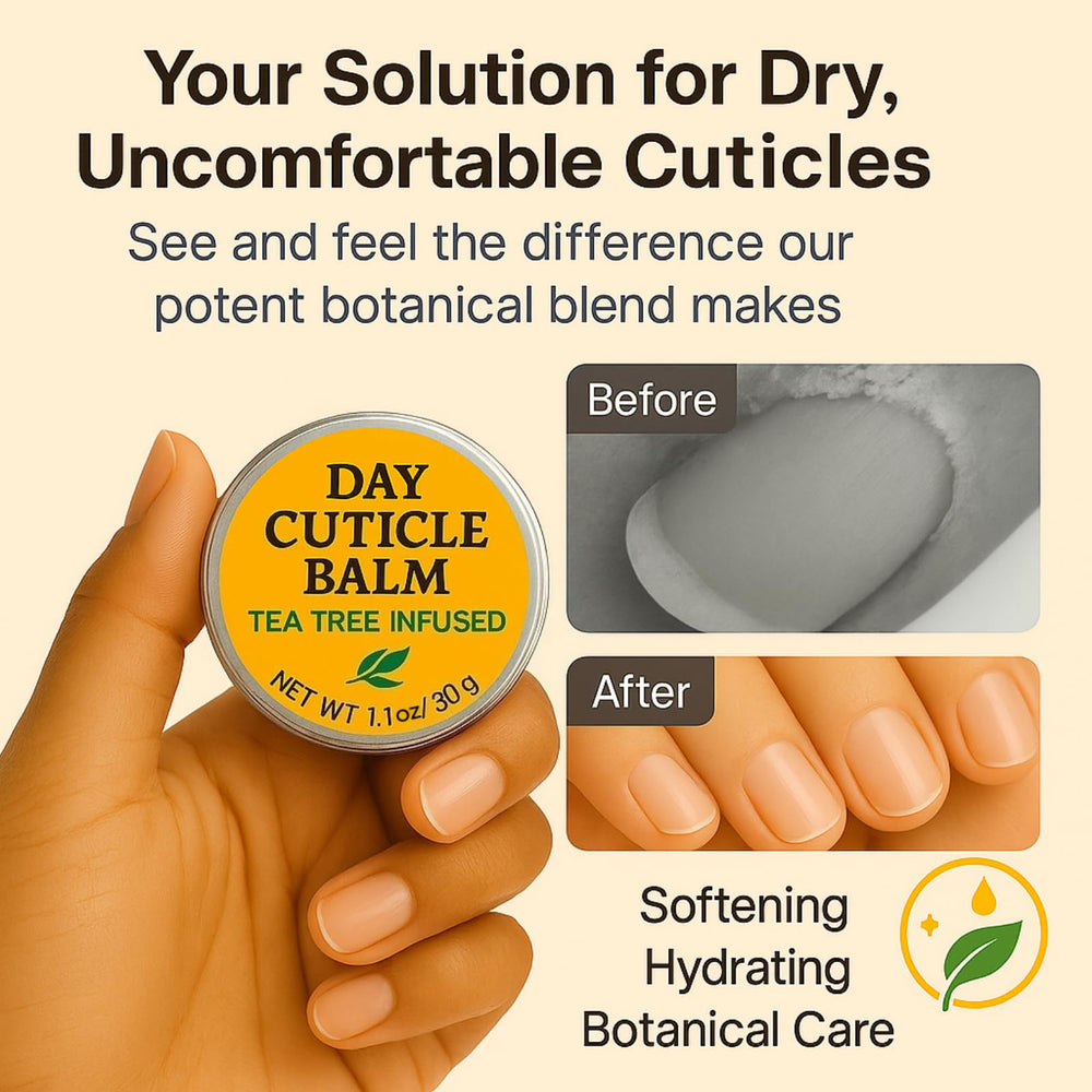 KmaxShip Tea Tree Oil Cuticle Cream packaging closeup highlights travel-friendly design.