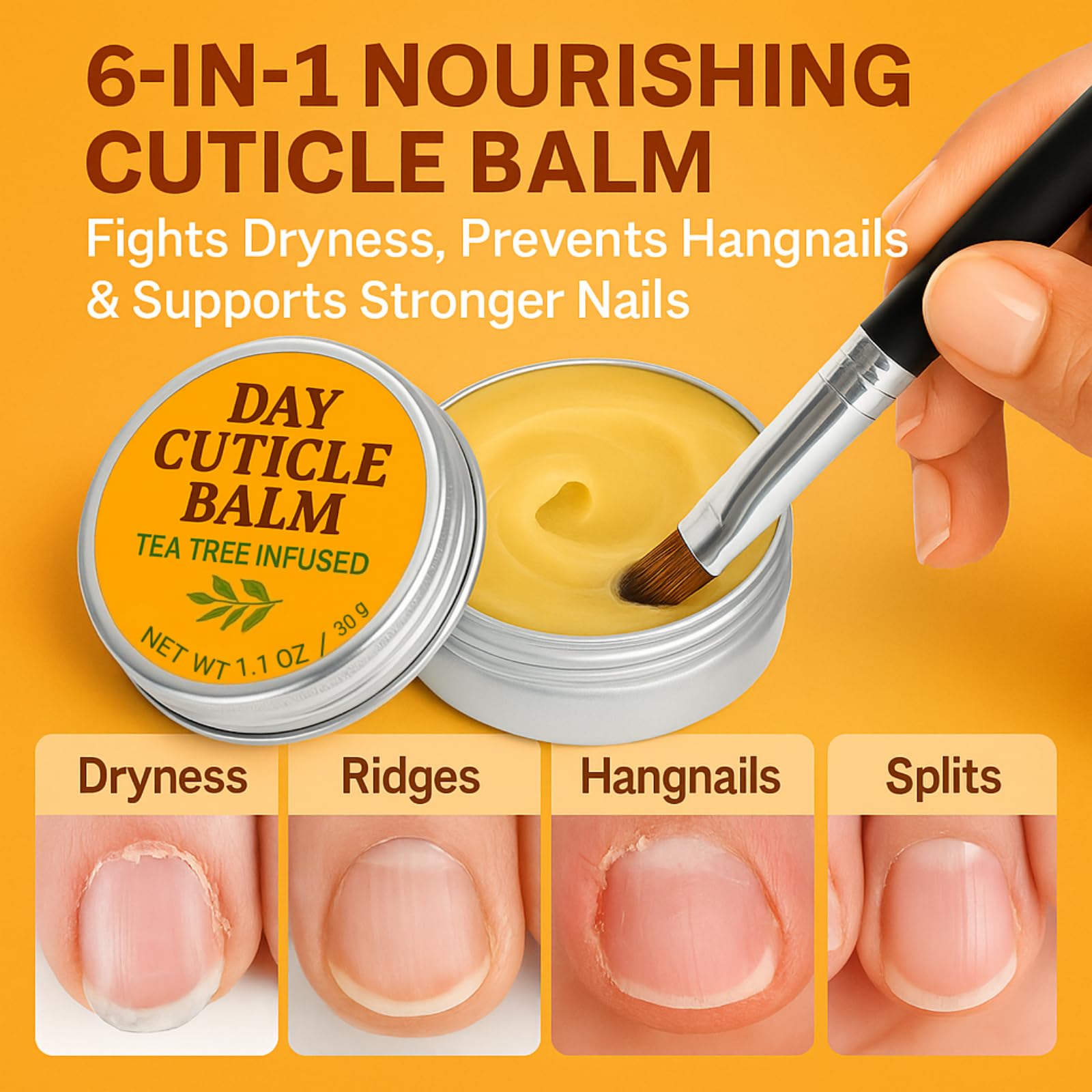 KmaxShip Tea Tree Oil Nail Cuticle Balm texture shows rich hydration for dry cuticles.