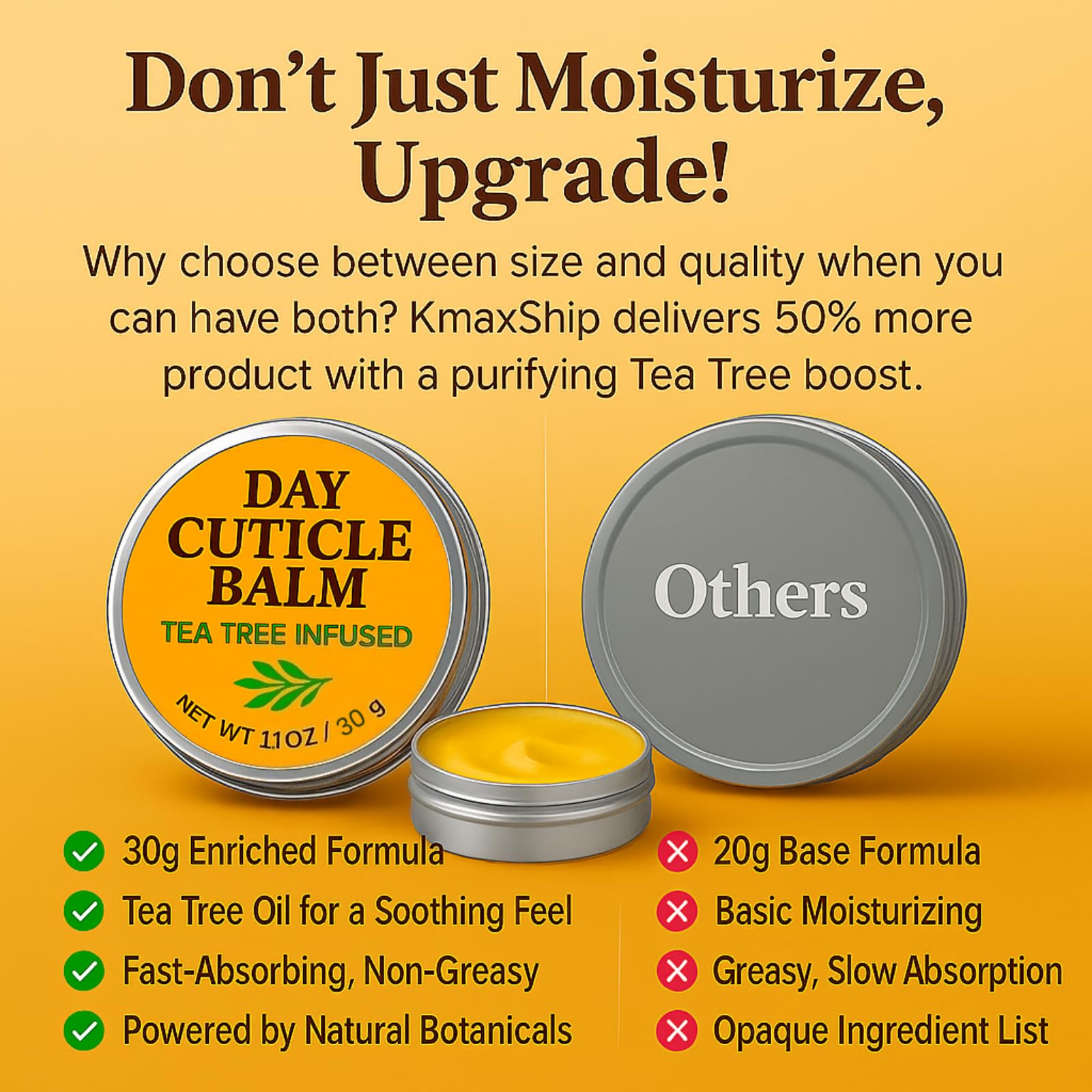 KmaxShip Tea Tree Oil Nail Cuticle Balm travel-pack ready for daily maintenance.