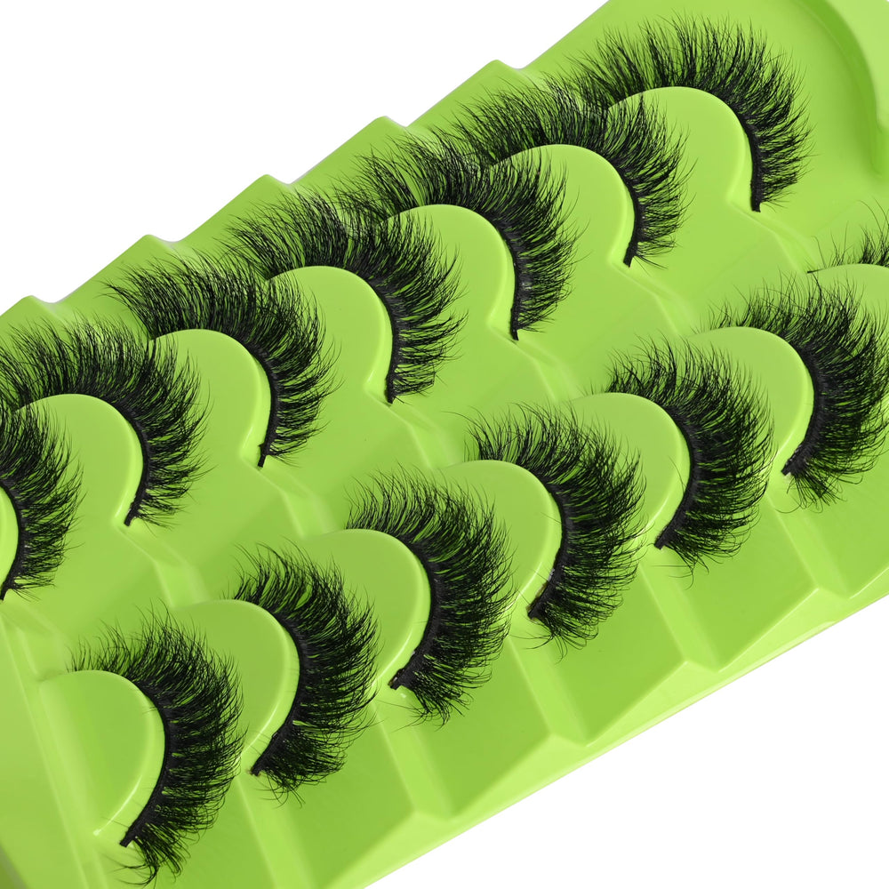 Kmilro mink-like wispy lashes, 3D 15mm cat-eye for natural volume
