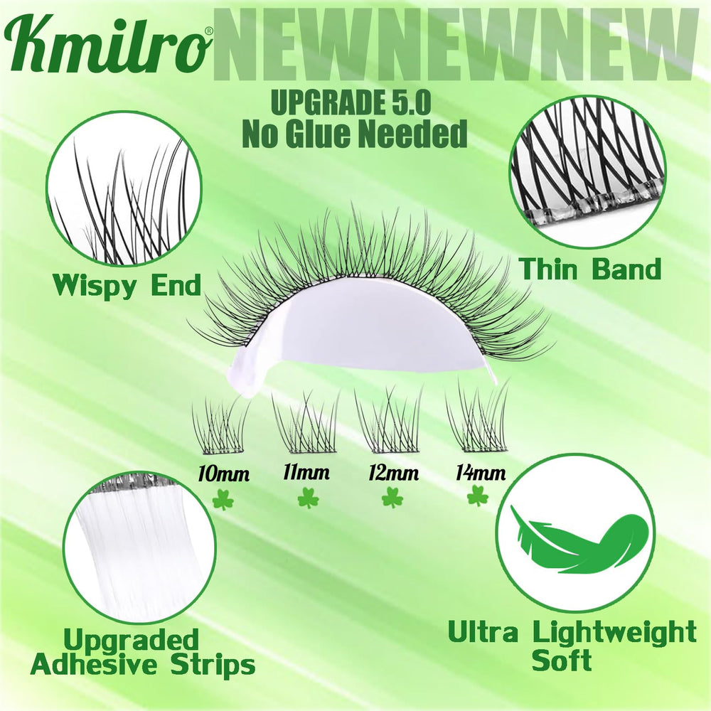 Kmilro 14mm cluster detail highlights customizable length for fluttery look.