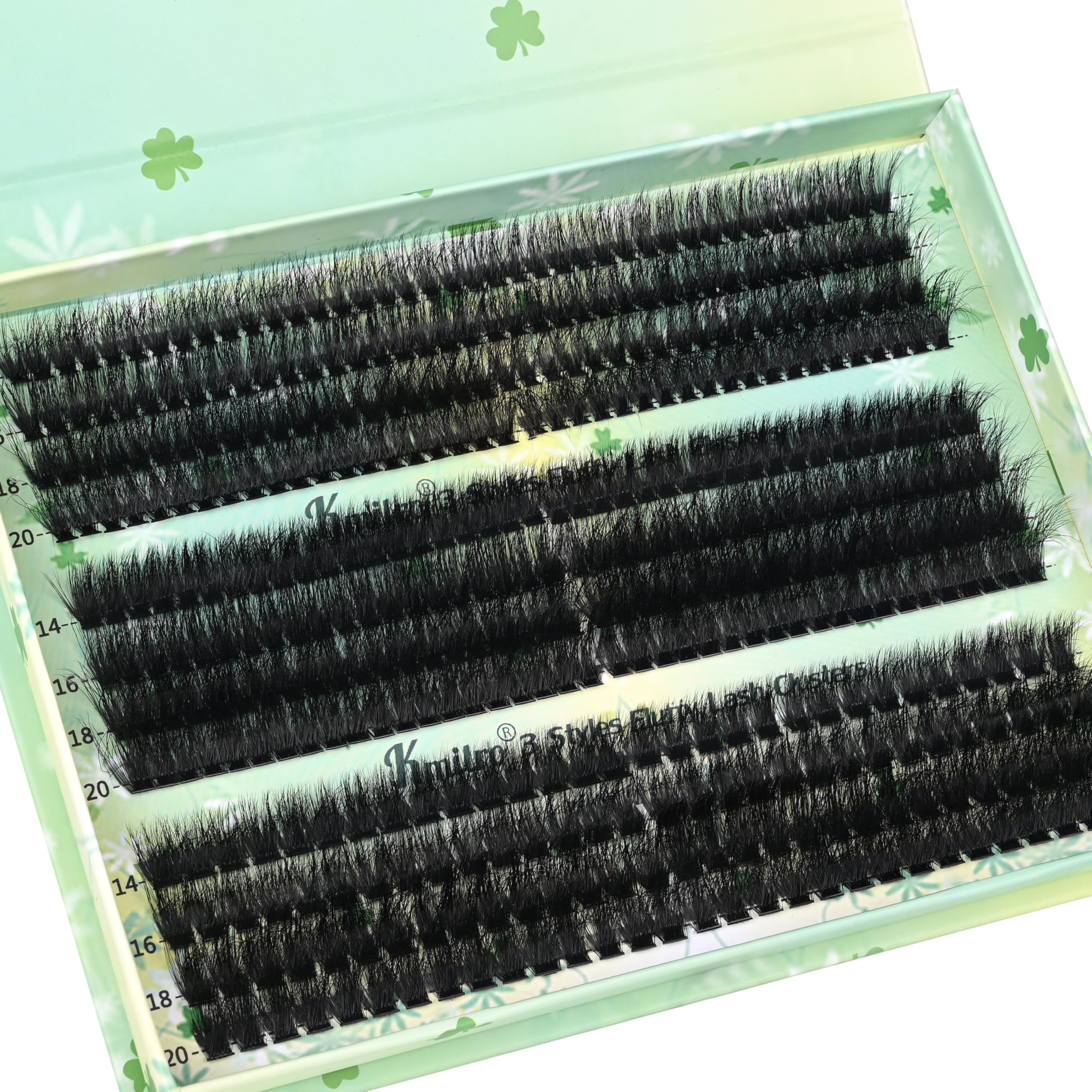 kmilro thick lash clusters 14mm for soft volume and easy DIY lash extensions