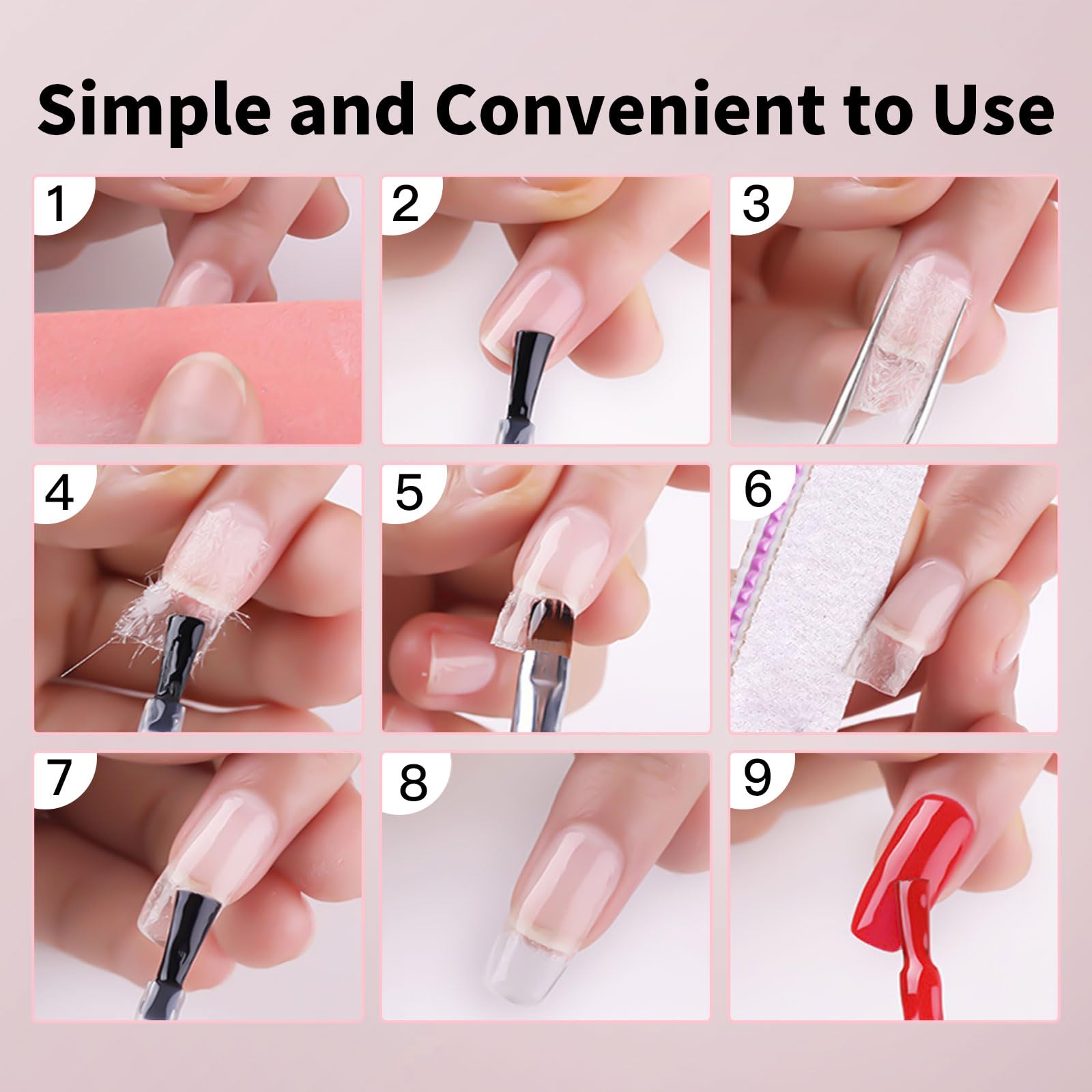 KMYZQDV flexible nail extensions with soft, natural feel and durable support.