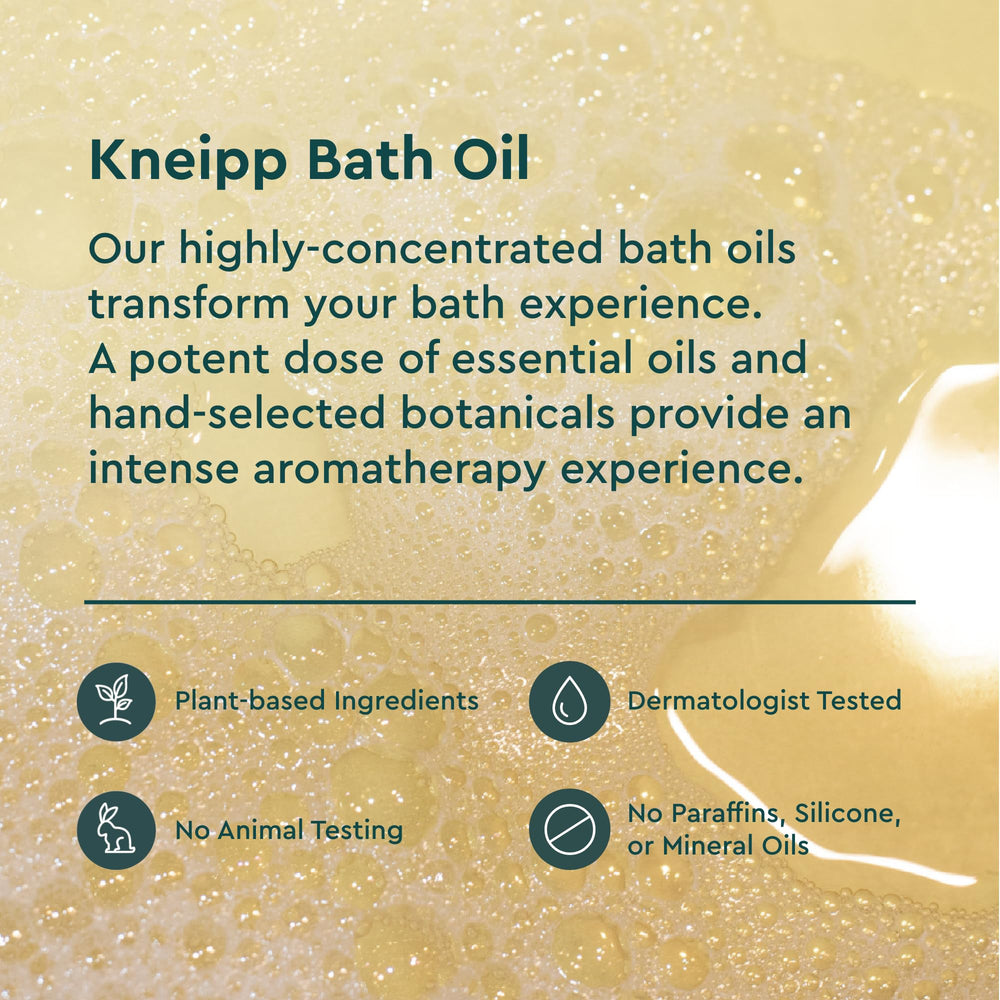 Kneipp bath water swirl showing oils distributing for a soothing soak.