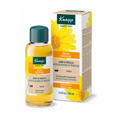 Kneipp Joint & Muscle Arnica Bath Oil bottle ready for a soothing soak to ease tired joints.