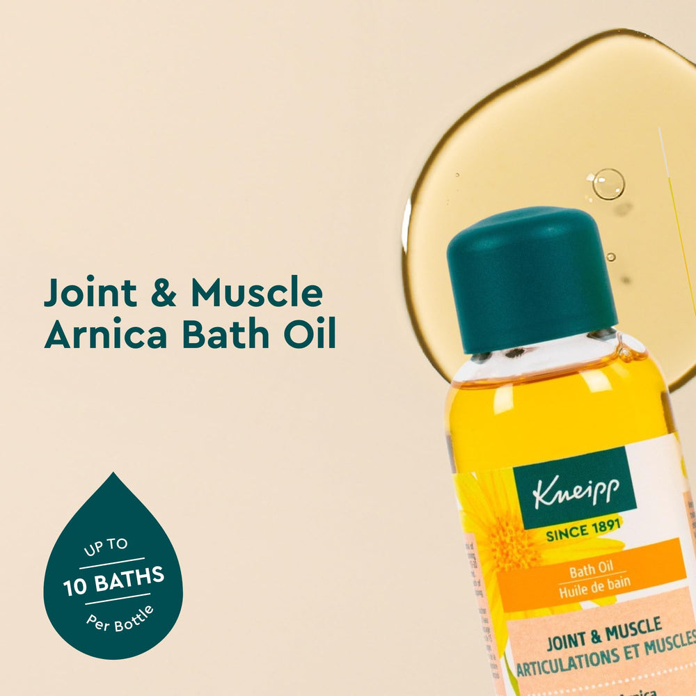 Kneipp Arnica Bath Oil cap pour hints at a restorative post-workout soak.