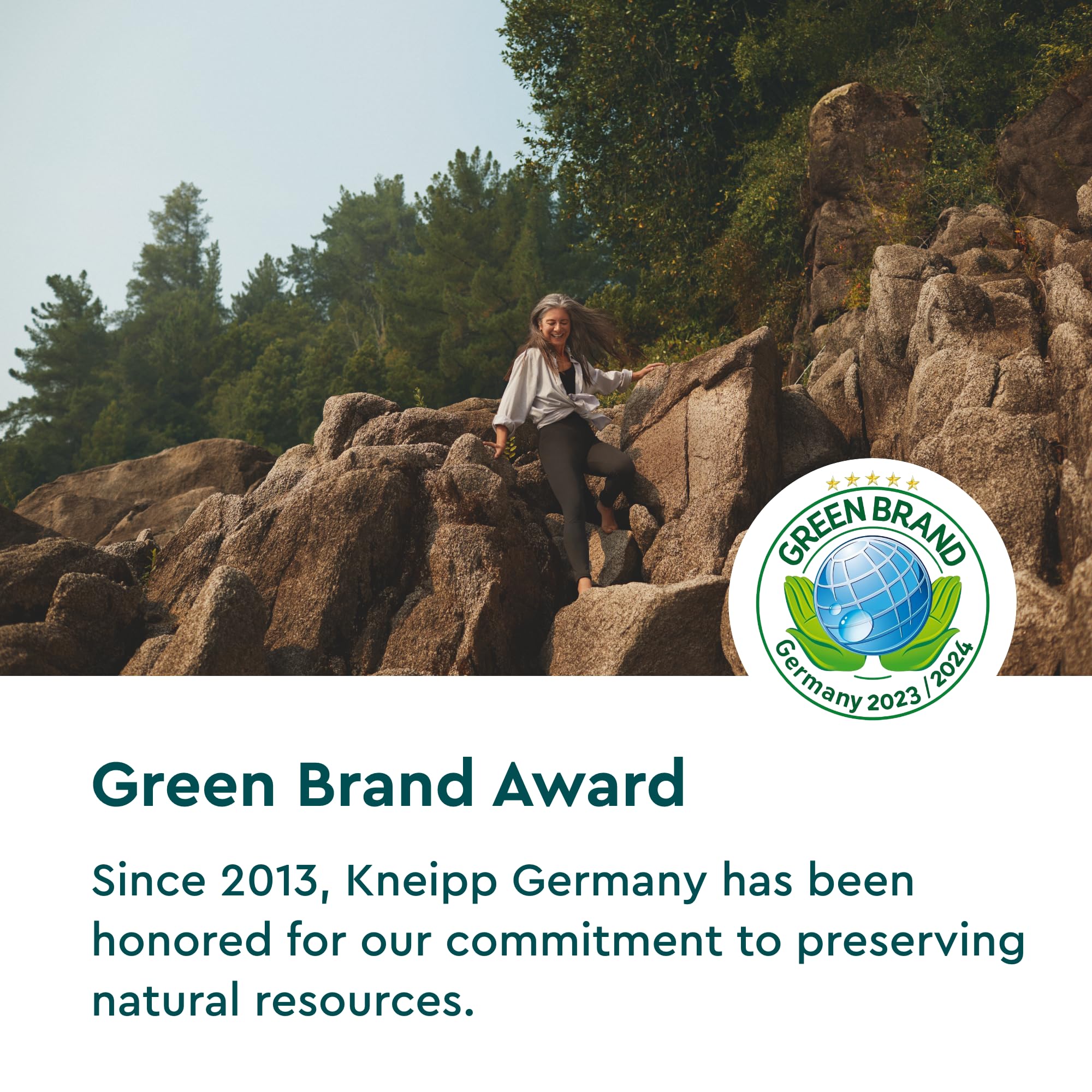 Kneipp packaging highlighting vegan formula and green brand values.