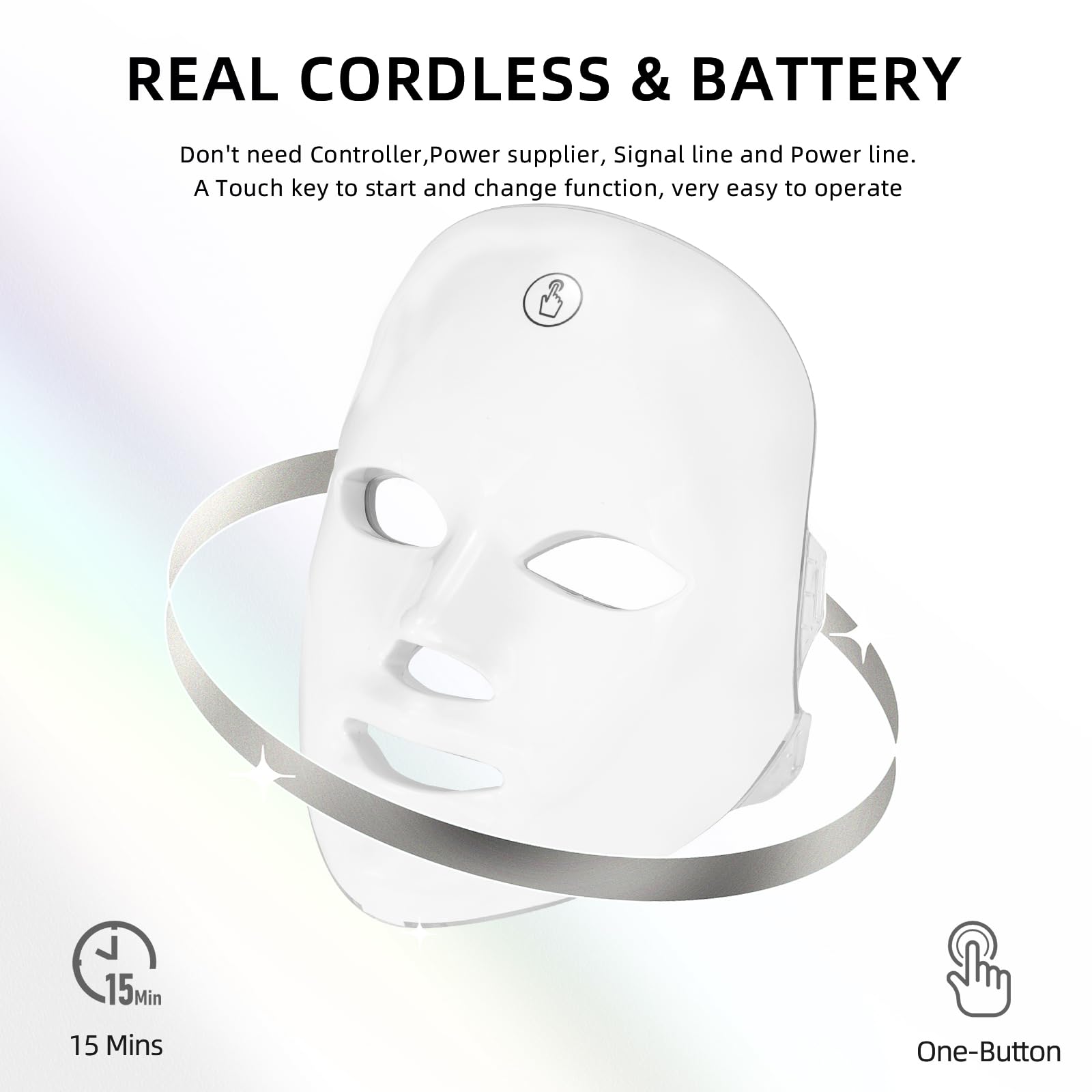 KNNKNN cordless face mask for easy, cable-free use anywhere.