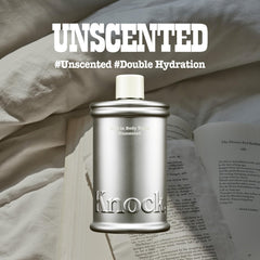 Knock Melt In Body Toner bottle pour demonstrates instant absorption without sticky residue.