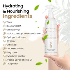 Knot No More argan oil formula nourishes hair surface.