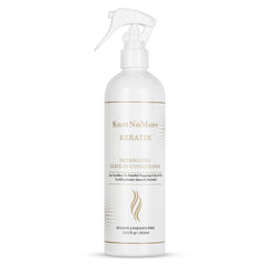 Knot No More leave-in detangler bottle for smooth, tangle-free glide.