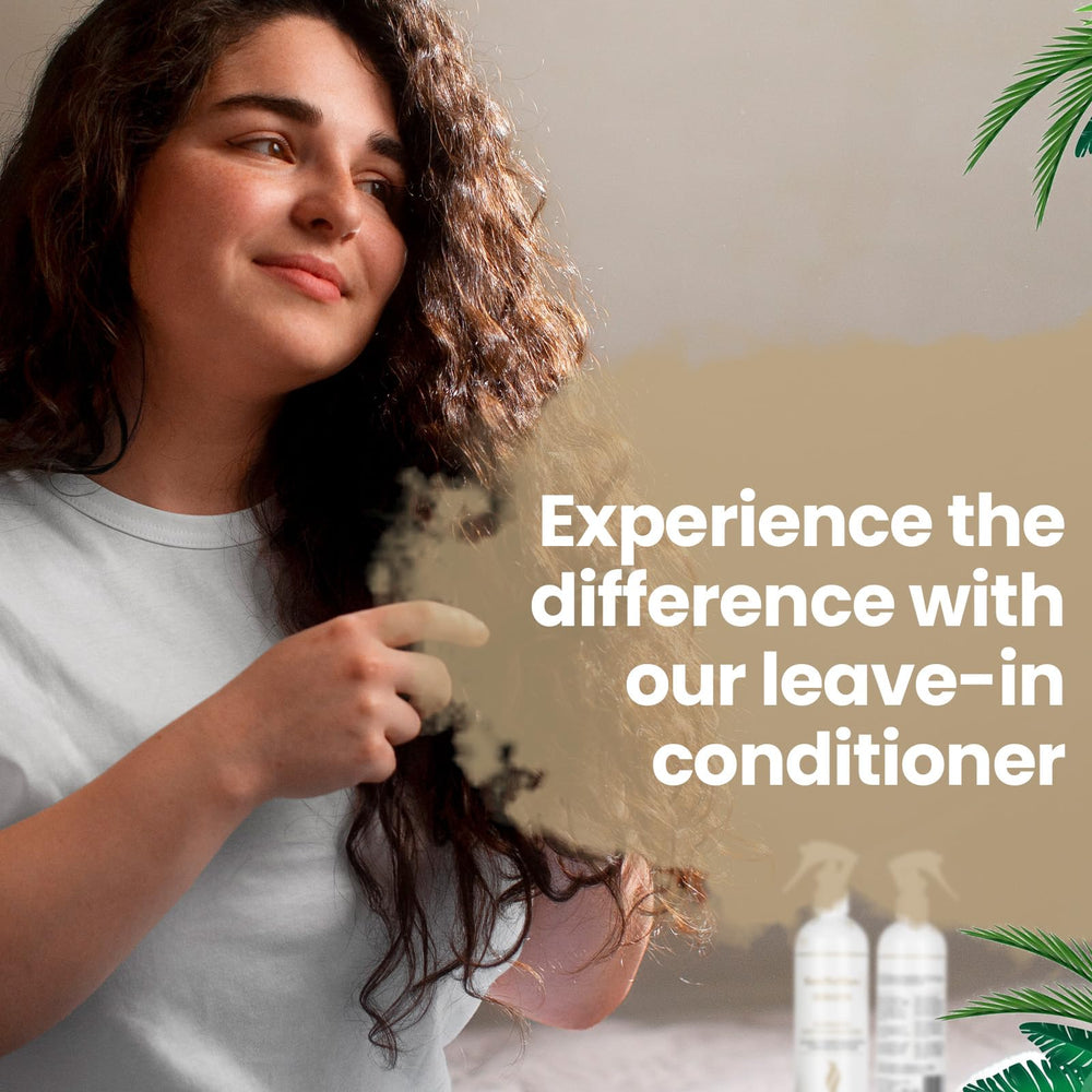 Knot No More pump bottle demonstrates color-safe hydration for hair.