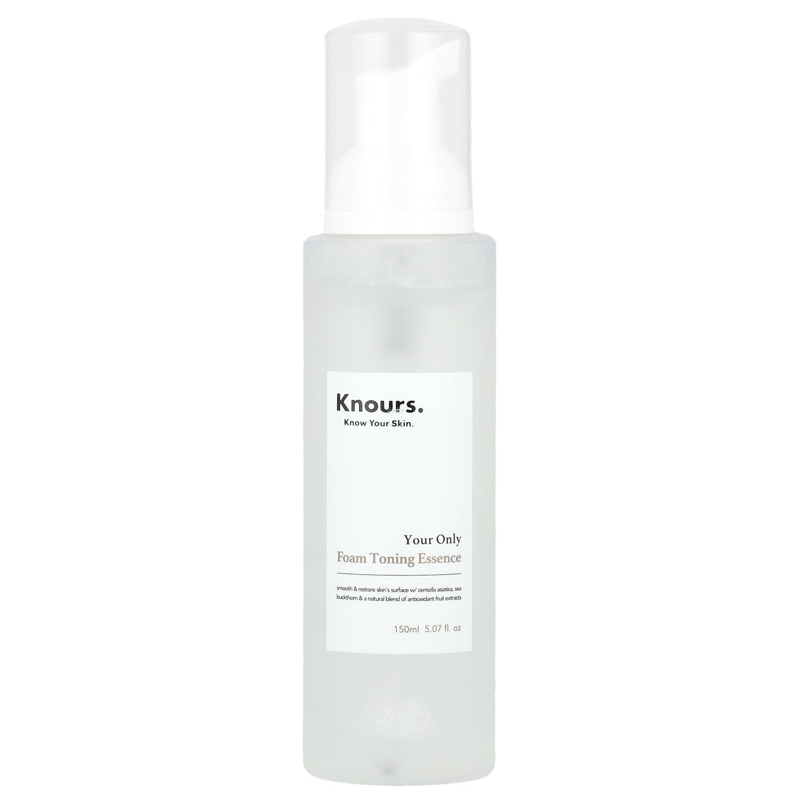 Knours soothing essence foam toner bottle pump for gentle cleansing and skin prep