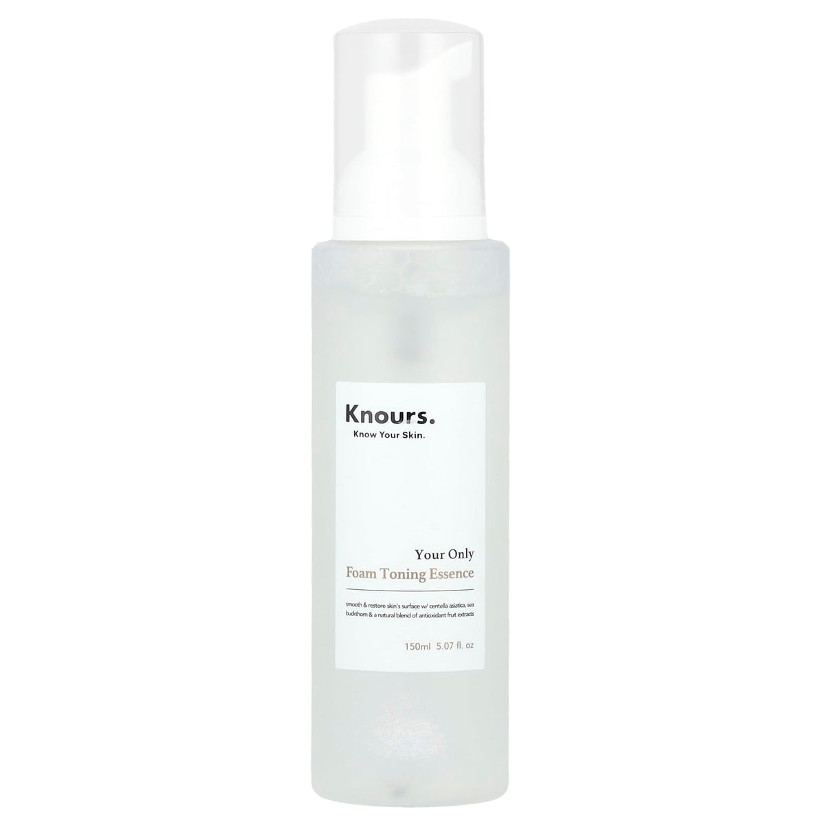Knours soothing essence foam toner bottle pump for gentle cleansing and skin prep