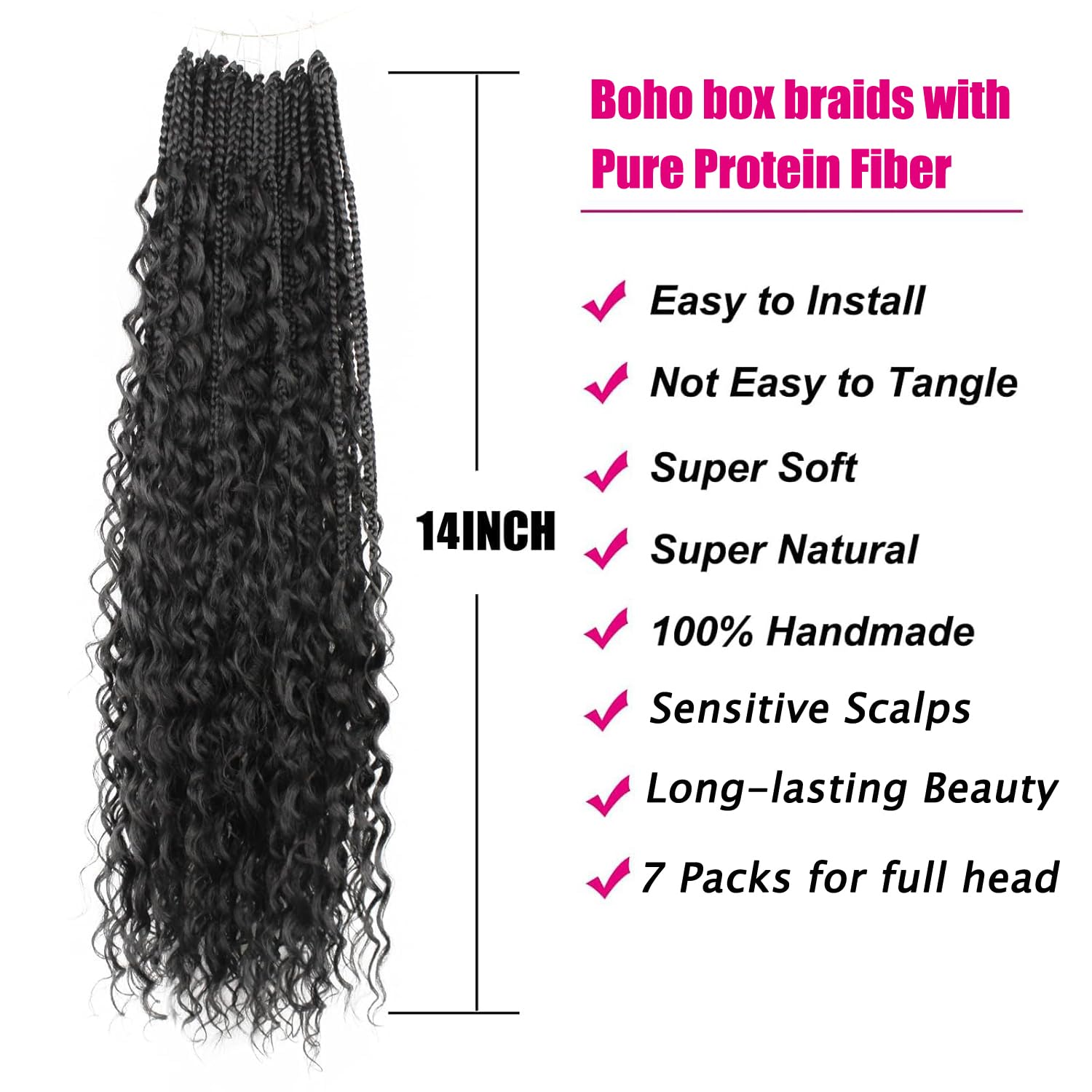 Knovotch Protein Fiber Braids natural texture similar to real hair