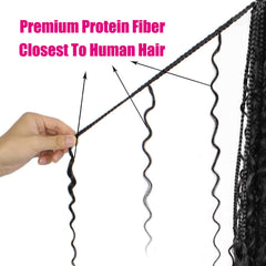 Knovotch protein fiber curls provide a soft, realistic texture close-up.