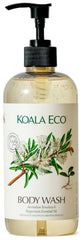 Koala Eco Body Wash bottle front with Rosalina and Peppermint aroma for refreshing cleanse.
