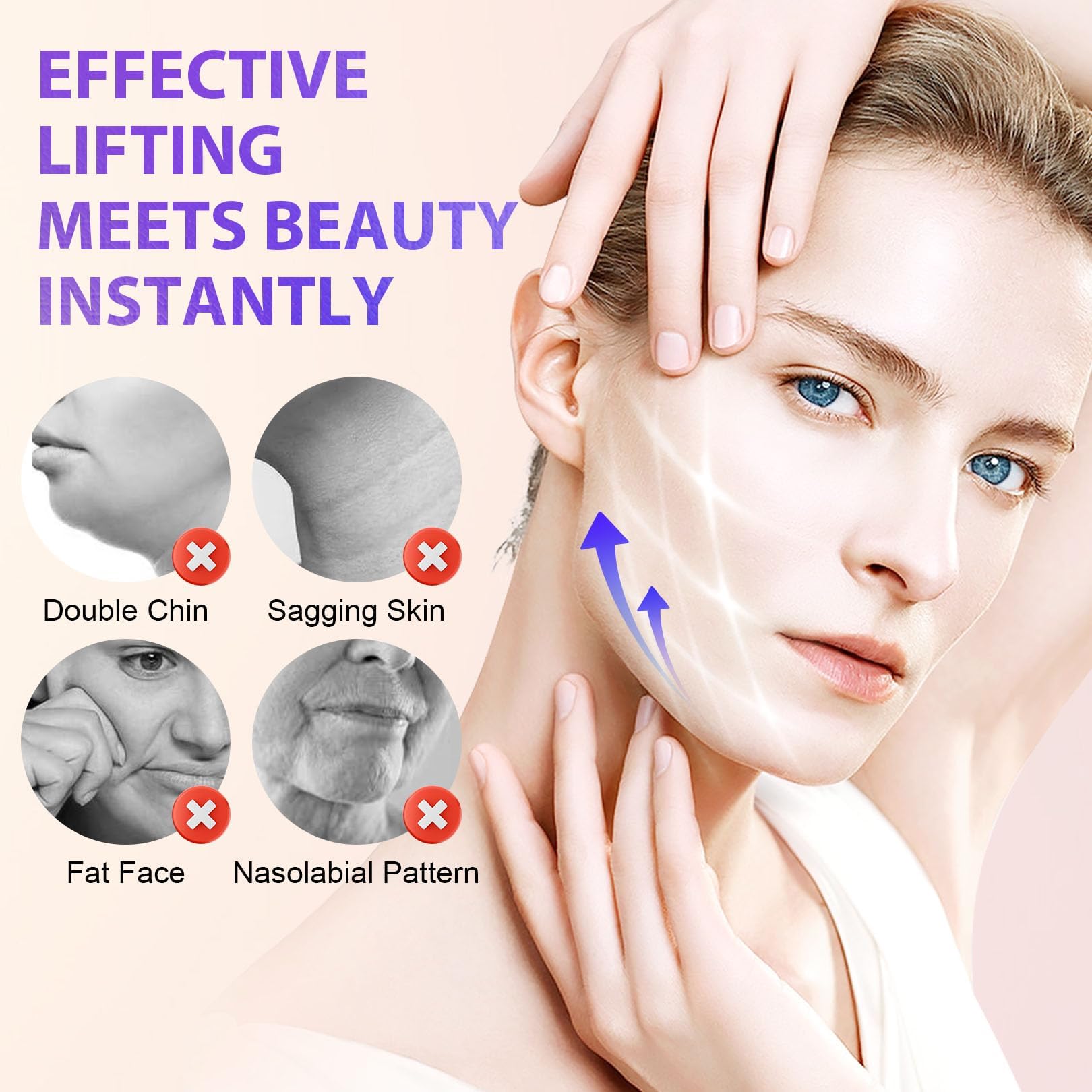 KODASNY Instant lift demo highlights natural contour and firm skin support.