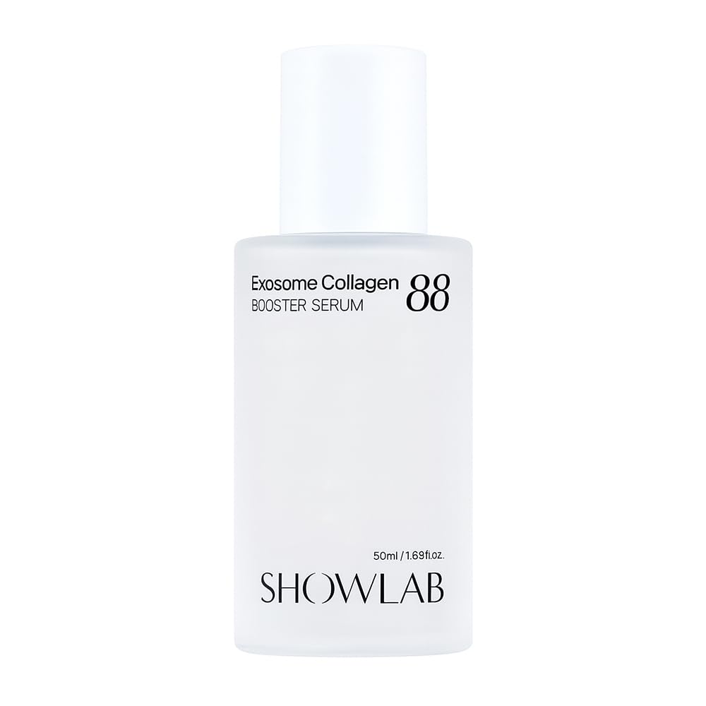KOELCIA SHOWLAB Exosome Collagen 88 Booster Serum bottle highlights high-concentration formula for firming