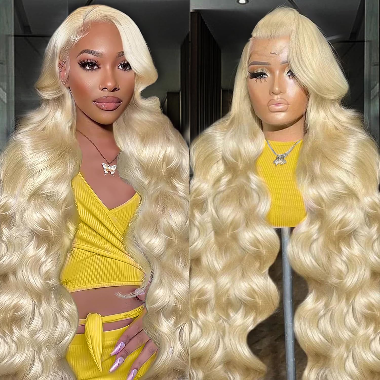 Koiaskral 613 lace-front wig with body wave at 30 inches for natural fullness.