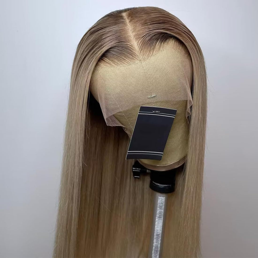 Koinu Ash Blonde Wig showing high-quality Brazilian human hair quality