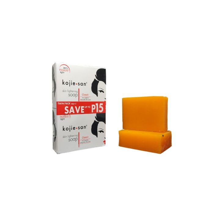 Kojie San Skin Brightening Soap with exfoliating net included for gentle cleansing.