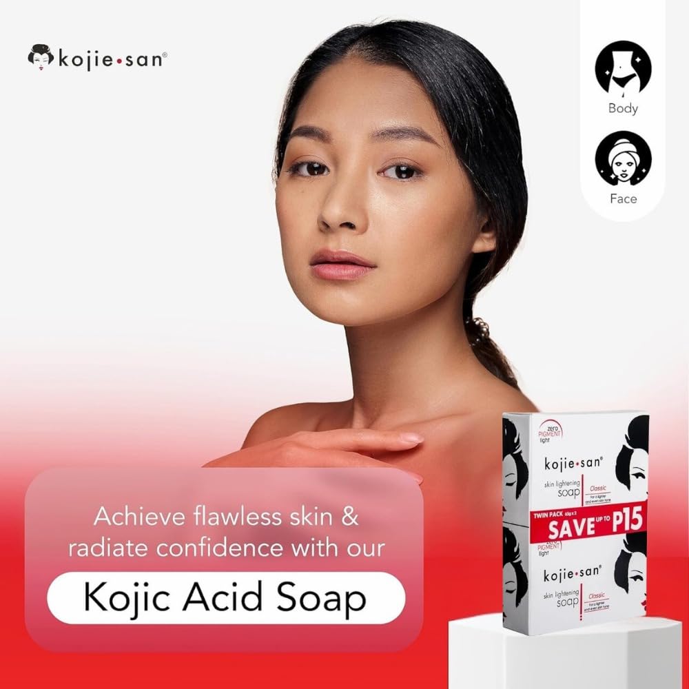 Kojie San two-bar 65g pack ready for regular use and travel.
