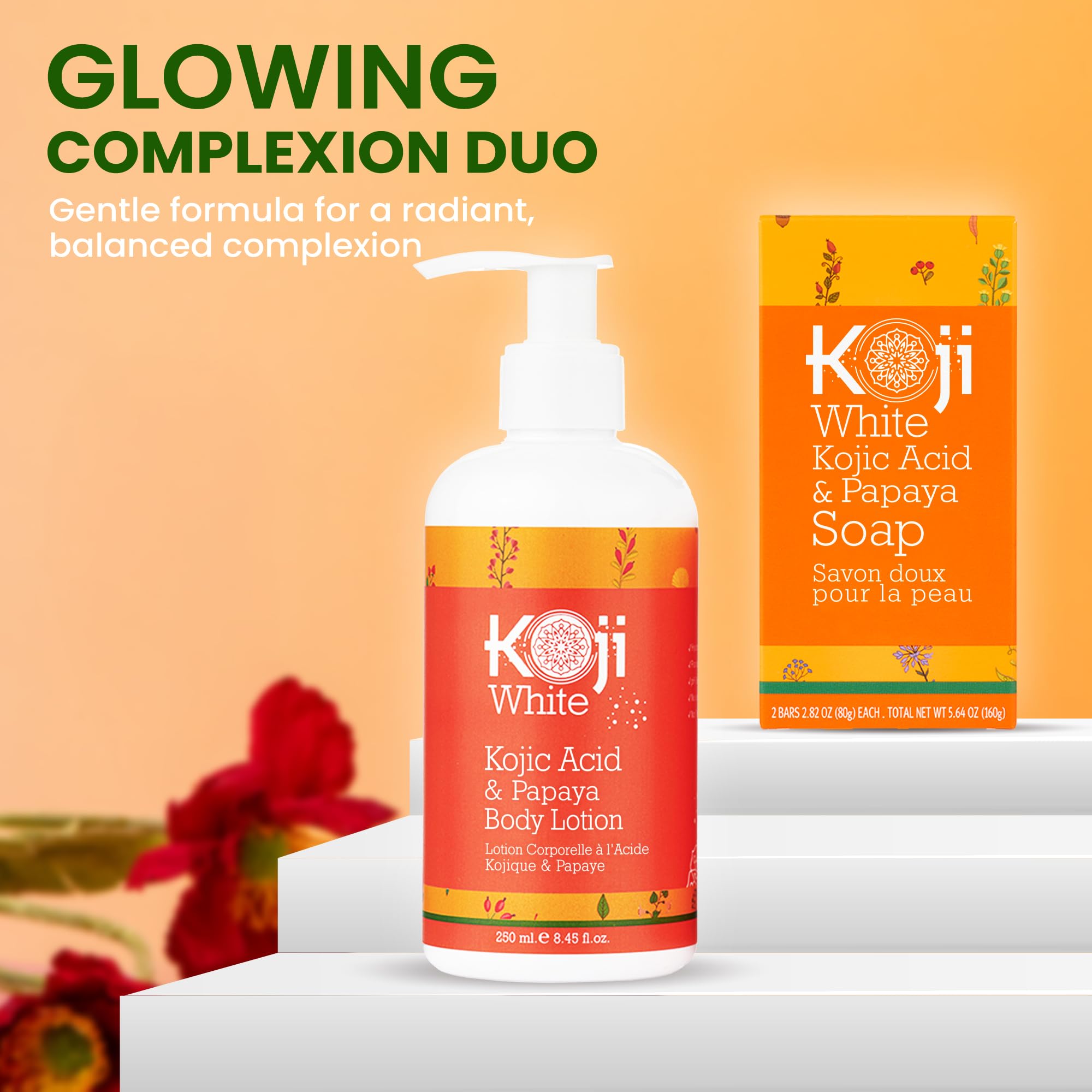 Koji White daily skincare routine scene with lotion as a step.