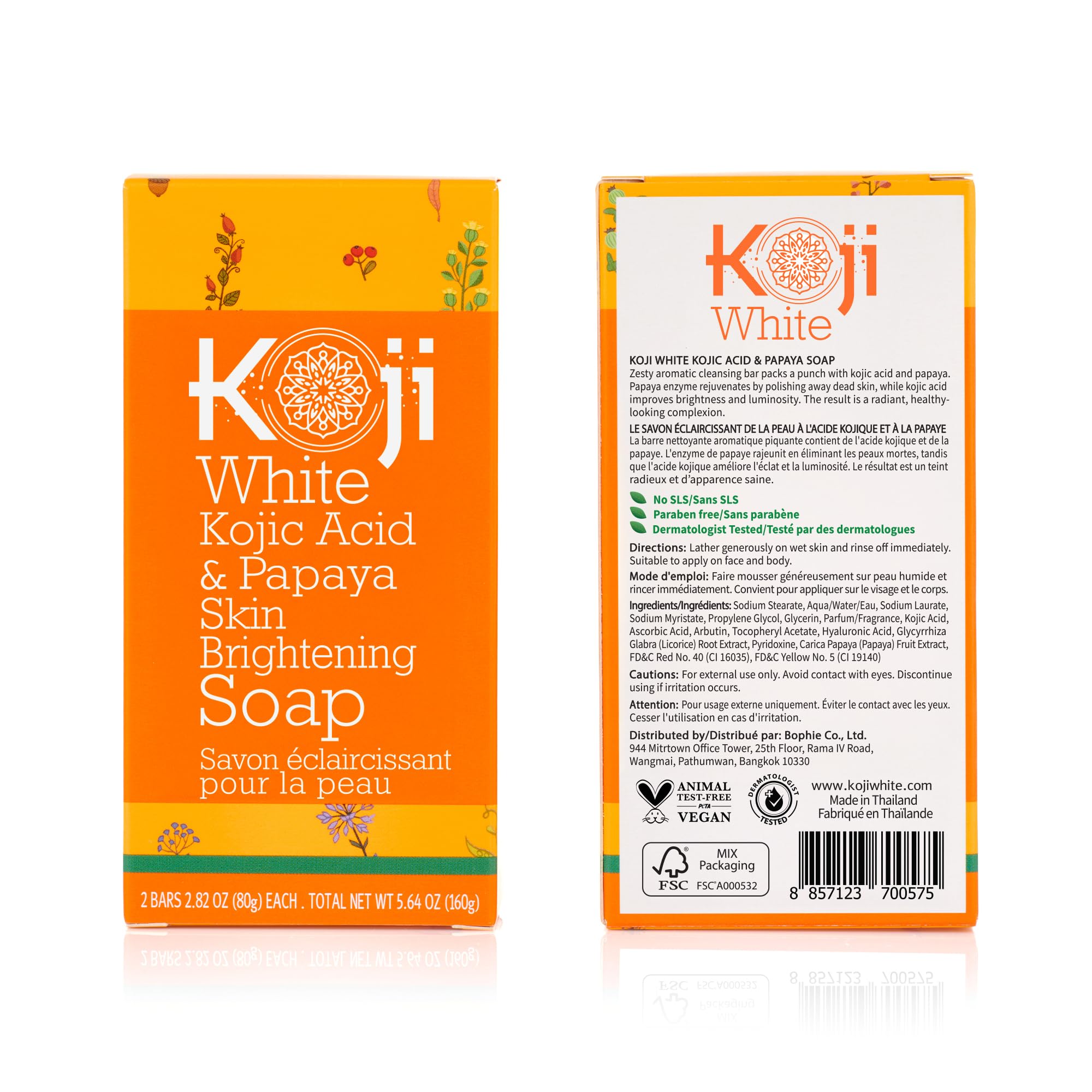 Koji White exfoliating action gently renews texture for a smoother feel.