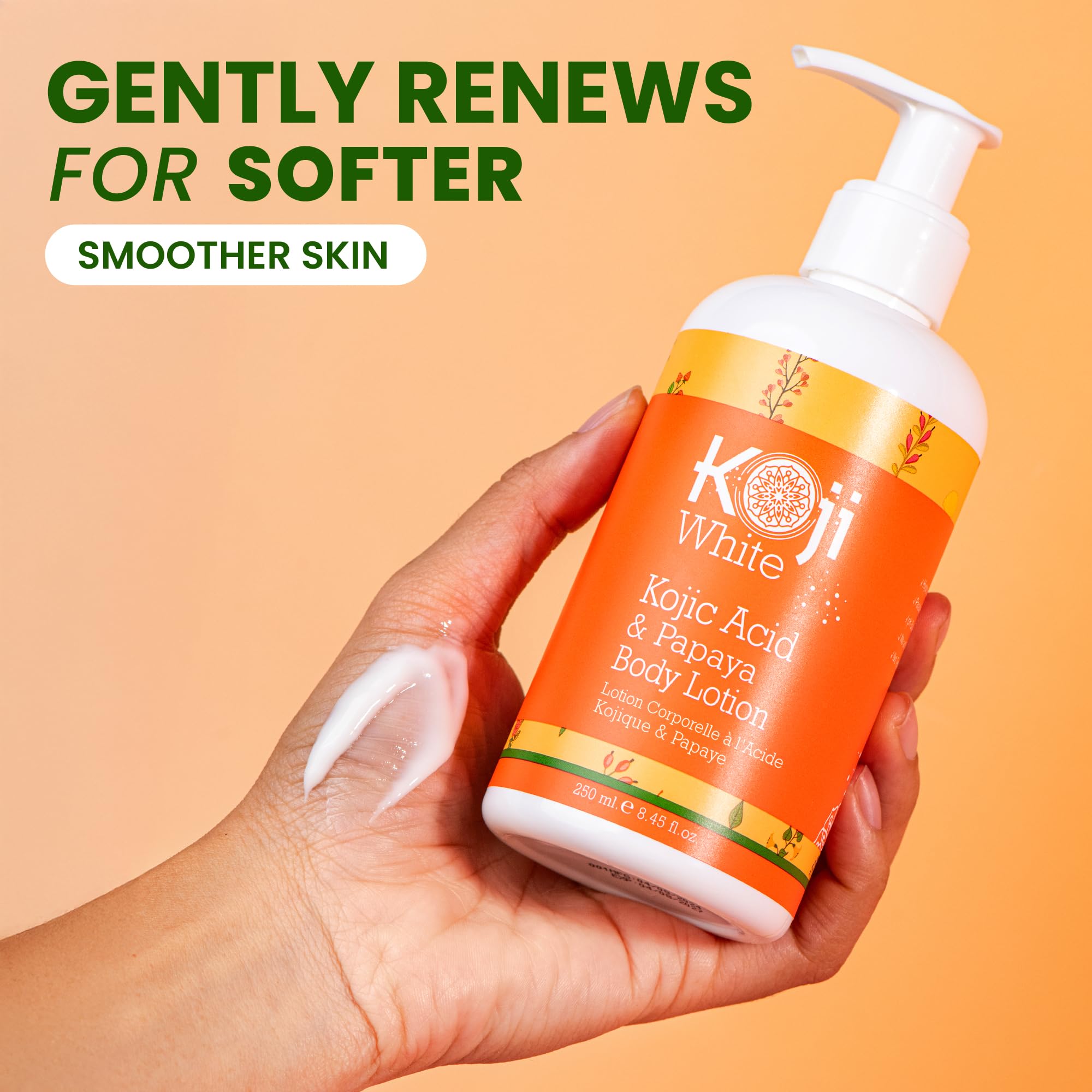 Koji White ingredients focus on kojic acid and papaya for clarity.