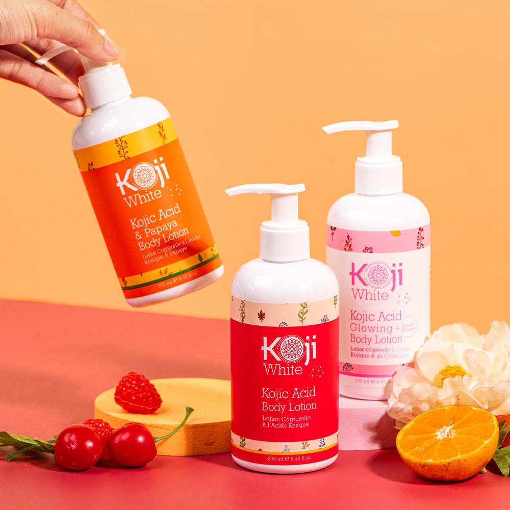 Koji White product packaging front view with branding visible.