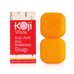 Koji White Pure Kojic Acid Soap bar close-up with gentle brightening lather
