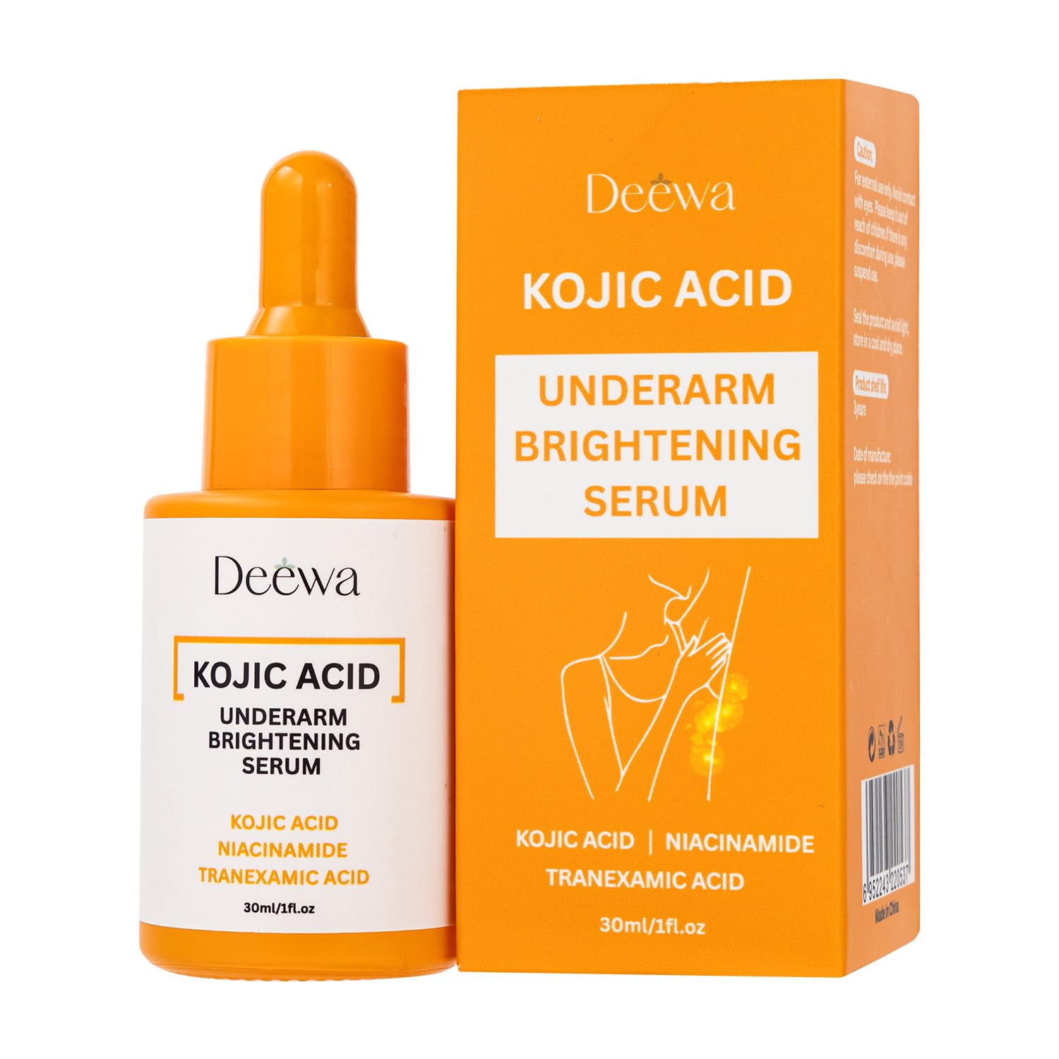 Kojic Underarm Brightening Serum bottle close-up for even-toned underarms