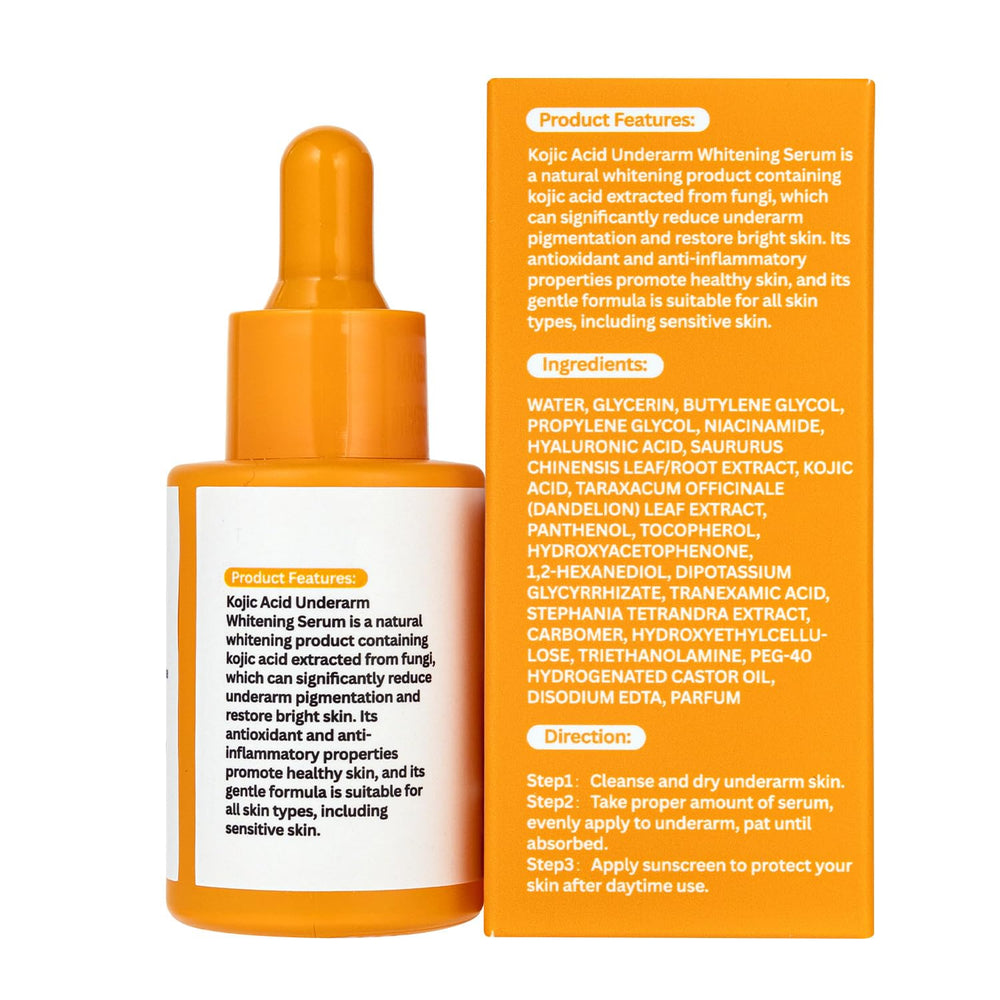 Kojic Underarm Brightening Serum vegan-friendly formula shown on skin