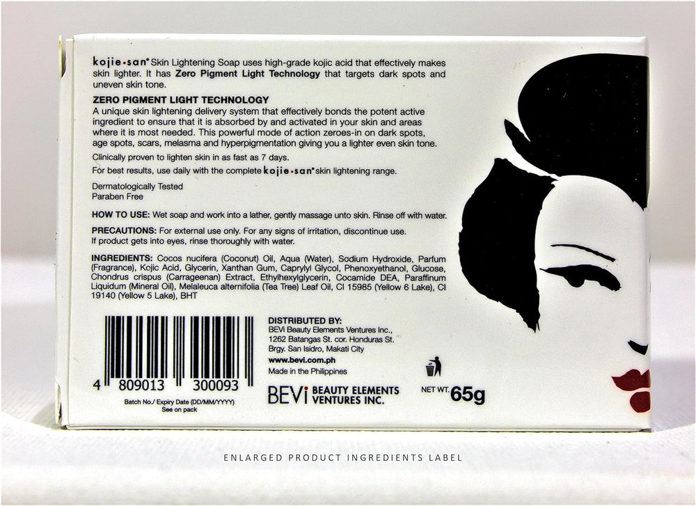Kojie San authenticity tag and sealed packaging indicate product integrity.