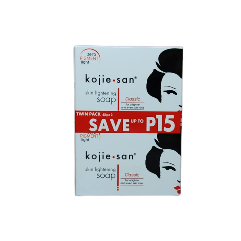 Kojie San 65g bar closeup size detail for travel-friendly use.